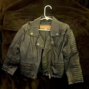 Toddler Faux Leather Peplum Jacket